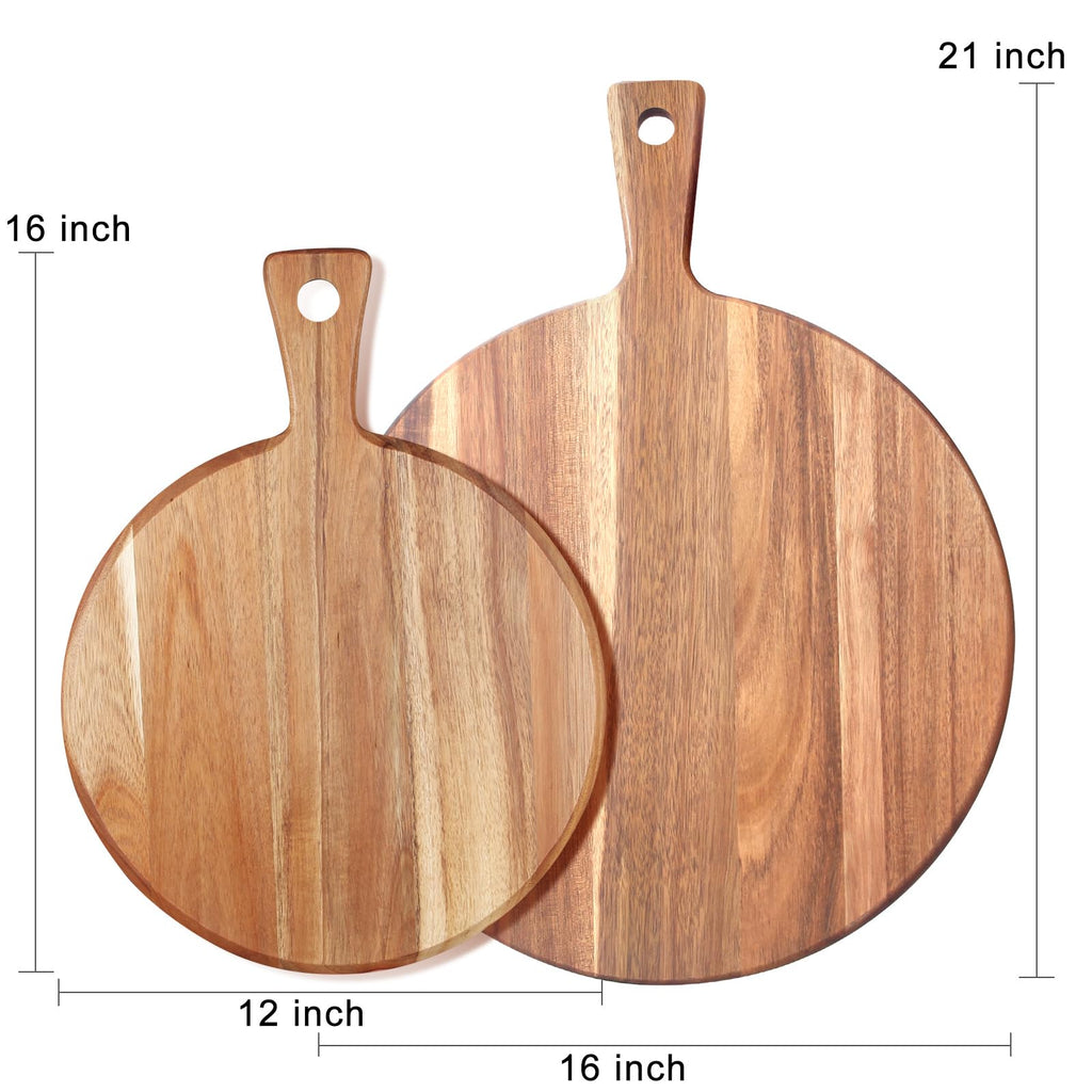 21" XL Extra Large Wooden Cutting Board Big Round Charcuterie Boards