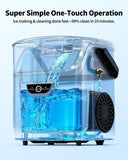 Nugget Ice Maker with Handle, 40lbs/Day Countertop Ice Maker Ready in 5 Mins, Soft Sonic Ice, Auto-Cleaning Ice