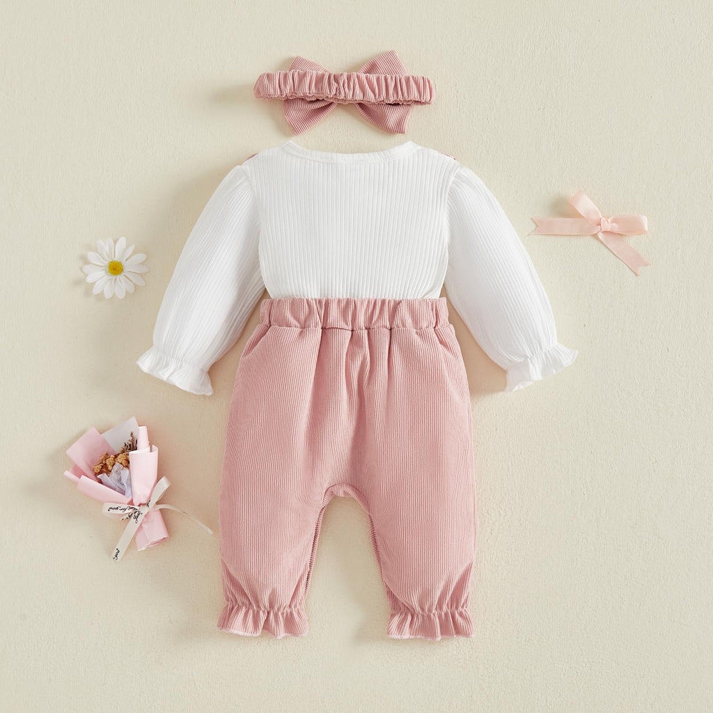 Newborn Baby Girl Clothes Floral Romper Fack Two Piece Jumpsuit