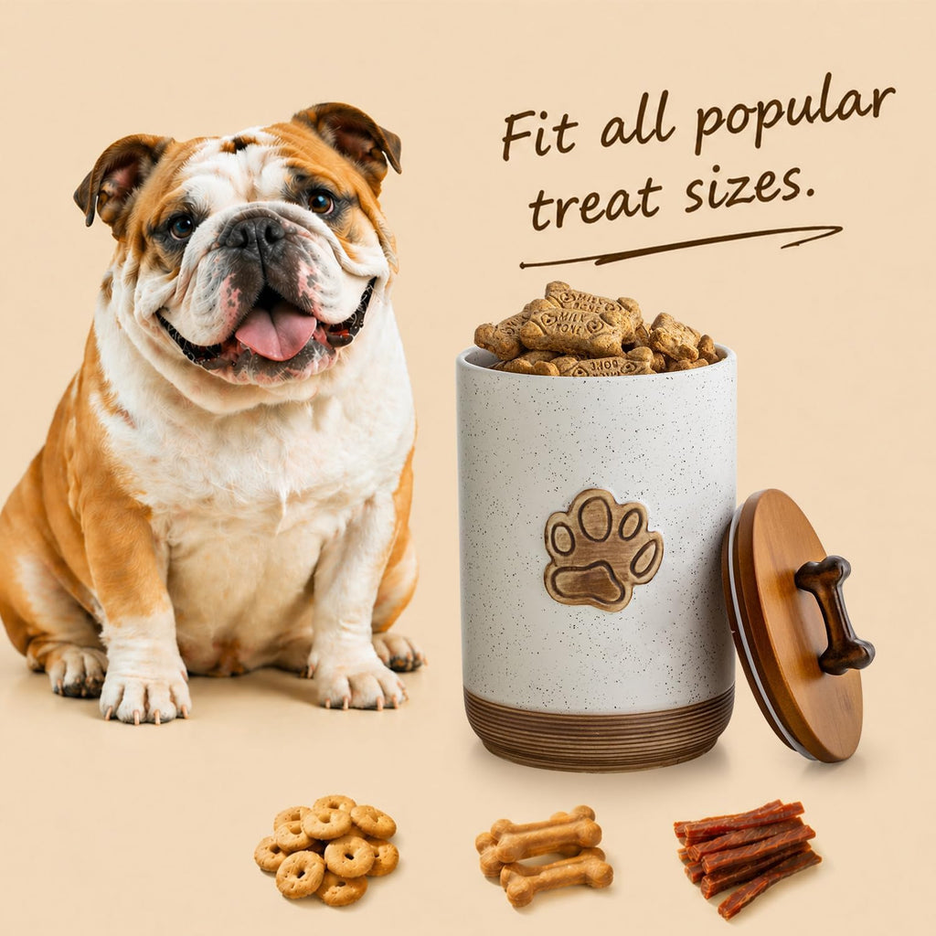 Dog Treat Container with Lid, Airtight Dog Treat Jar for Countertop