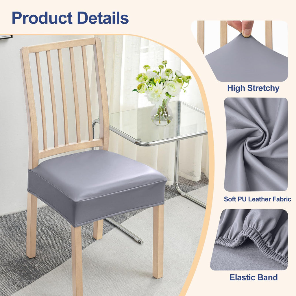 Waterproof Pu Leather Seat Covers Chairs Set of 6