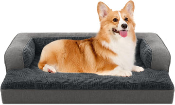 Orthopedic Dog Beds for Large Dogs, Waterproof Memory Foam Large Pet Bed with Sides, Non-Slip Bottom and Egg-Crate