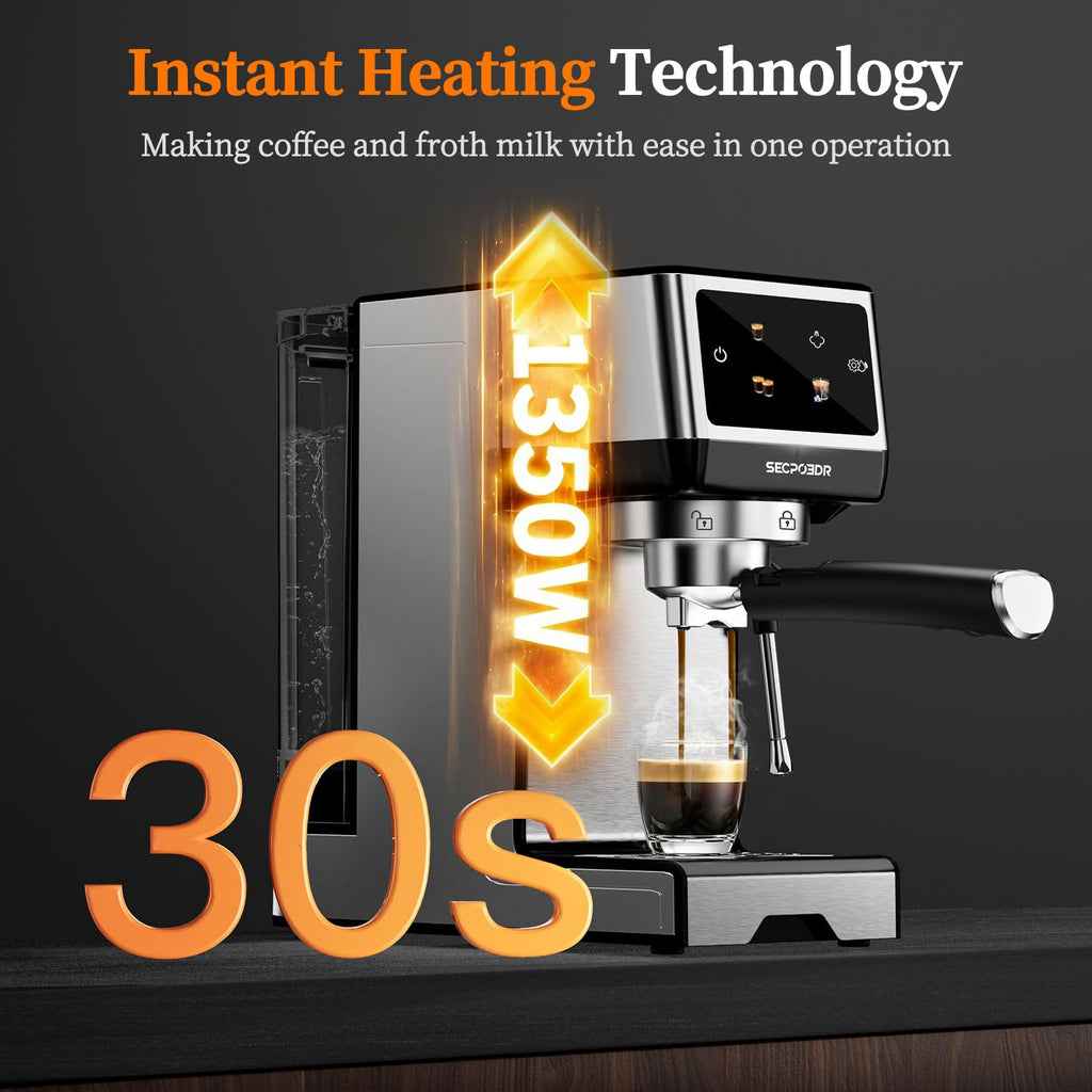 20 Bar Espresso Machine with Milk Frother, Cold Brew, Touch Screen