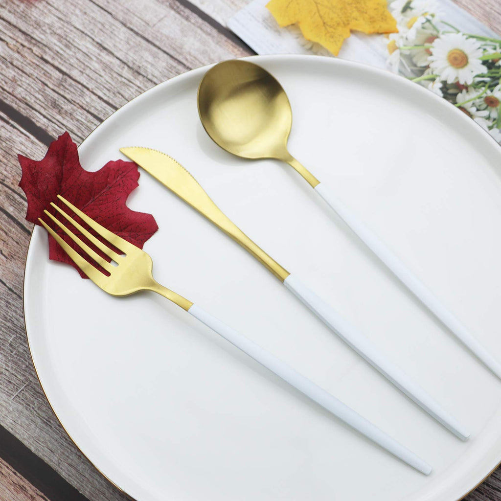 Flatware Silverware Set Stainless Steel Satin Finish Cutlery Set Service for 6, 30-Piece Spoons And Forks Kitchen