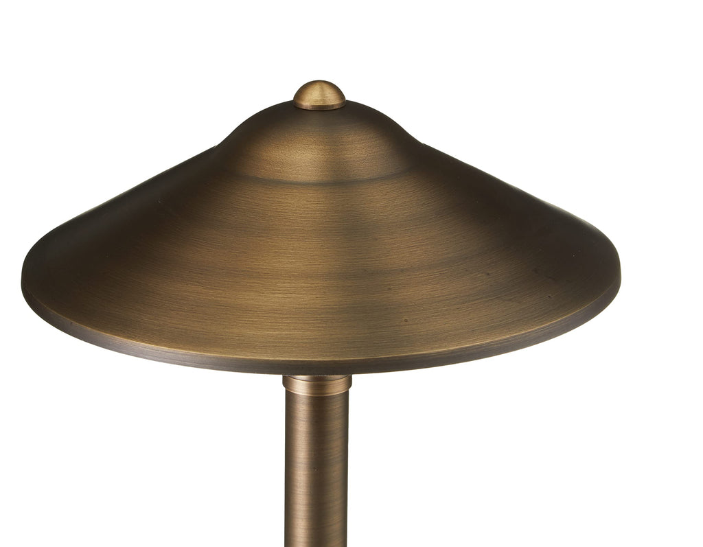 Max Spread 12V Solid Brass Path Light (25" Tall, 9" Shade), Bronze