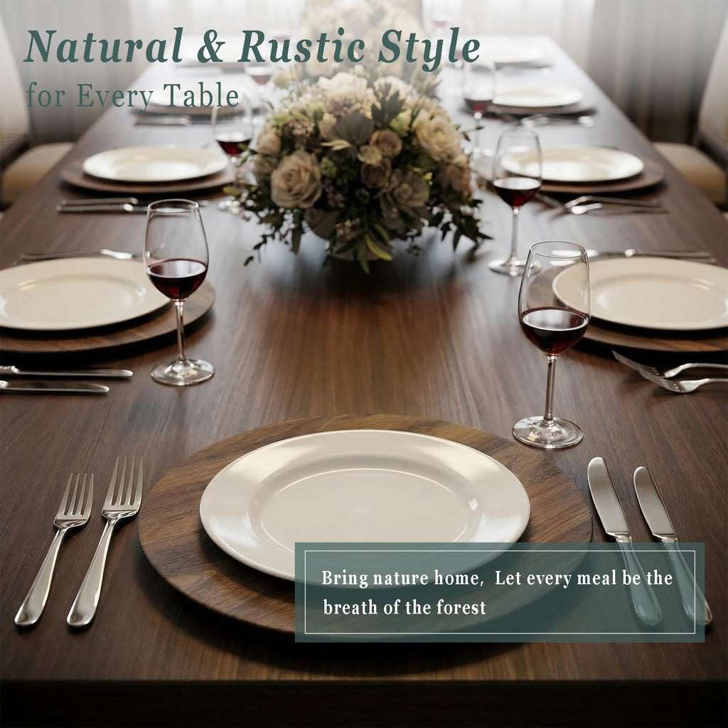 Charger Plates Set of 30,13" Faux Wood Chargers for Dinner Plates