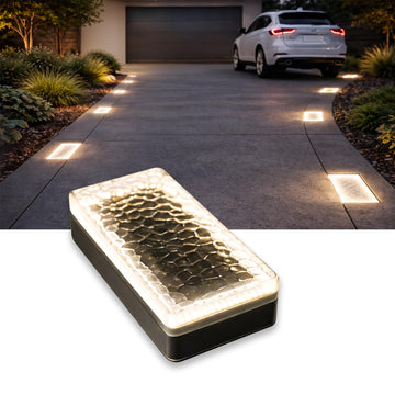 4x8 Solar Ground Lights, 3500K Paver Light, Warm White, 1Pack