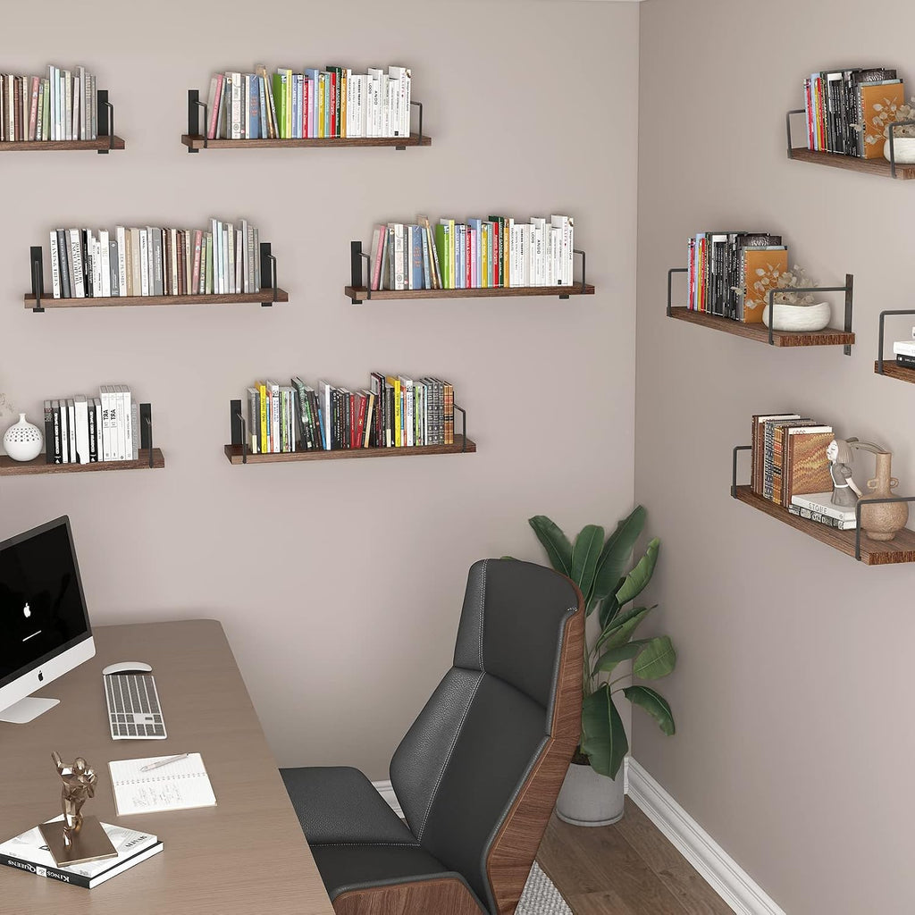 Floating Shelves, 24 Inches Shelves for Room Wall, Shelves on Wall (Brown) | Wall Shelves, Easy to Install Wall