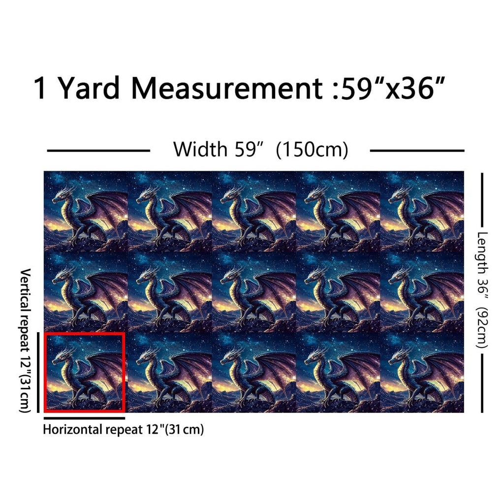 Magic Dragon Fabric by the Yard Magical Dinosaur Upholstery