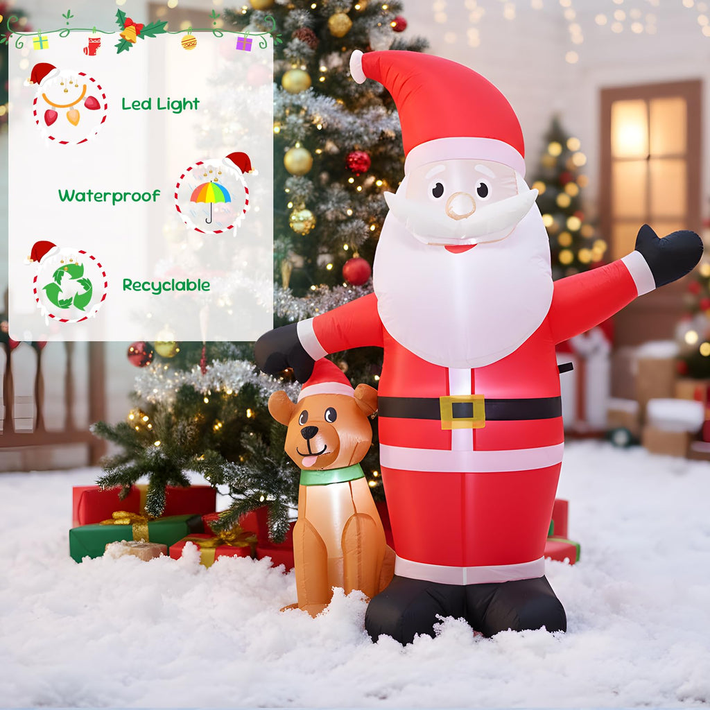 5FT Christmas Inflatable Blow up Santa and Puppy Decoration