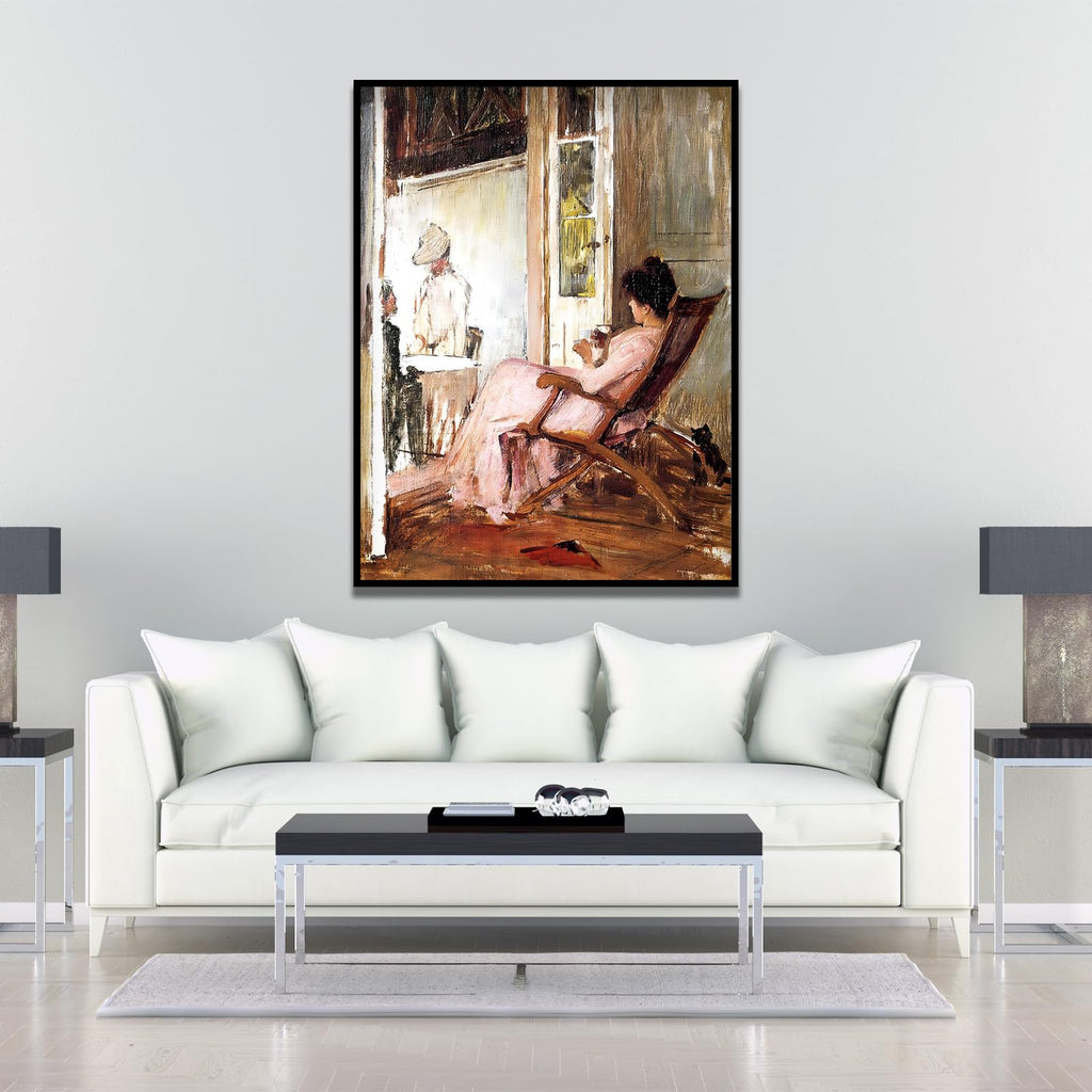 John William Waterhouse Canvas Wall Art -Loggia Poster- Waterhouse Drawing Loggia Vibrant Color Vivid Image Vintage