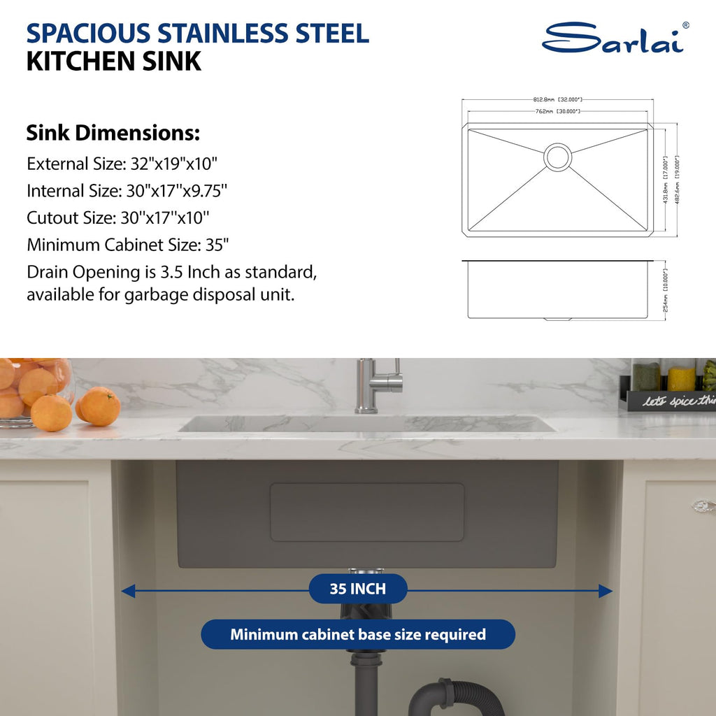 32 Inch Gold Undermount Kitchen Sink - 32 x 19 Inch Kitchen Sink Undermount Gold Stainless Steel Single Bowl