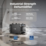 Crawlspace Dehumidifiers, 145 Pint Commercial Dehumidifier for Basements with Drain Hose, 1