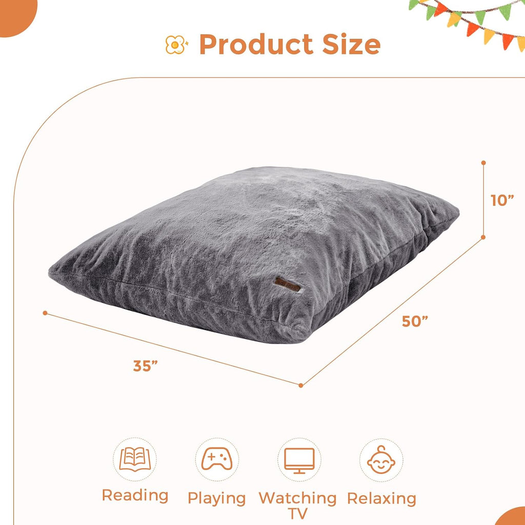 3 in 1 Kids Bean Bag Chair, Comfy Floor Sofa with Removed Cover