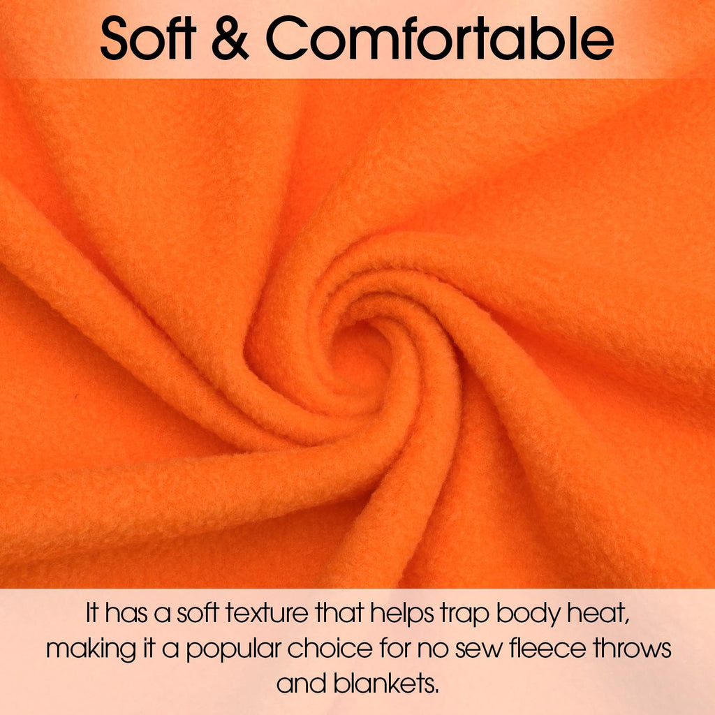 Textiles 4 Yard Bolt Orange Solid Fleece Fabric
