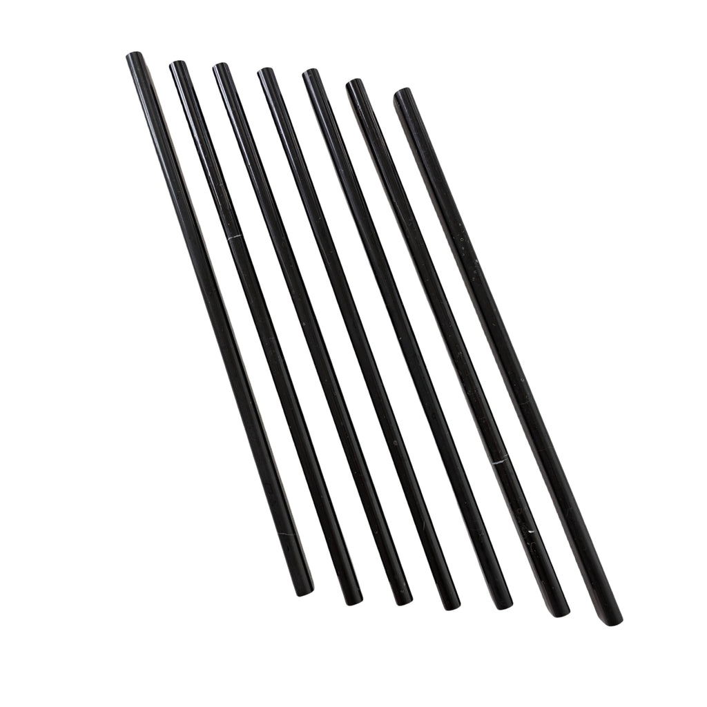 Black Marble Pencil Tile, 10 Pack 0.39in x 12in Marble Tile Edge Trim Polished Backsplash, Bathroom and Shower Walls