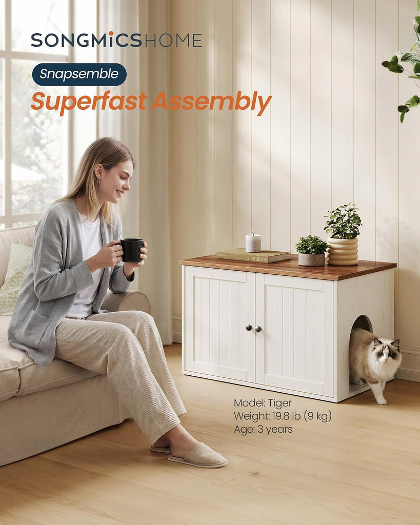 Toolless Assembly Litter Box Enclosure, Cat House