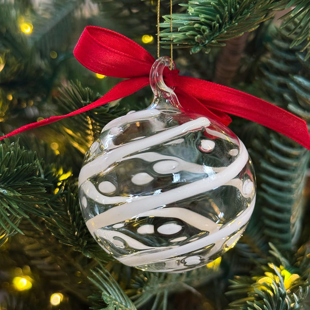 Authentic Hand-Blown Glass Christmas Ornaments Set of 4