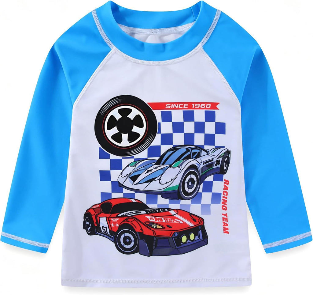 Baby Boys' and Toddler Two Piece Rash Guard Swimsuits Set with Swim Trunk Kids Bathing Suit Swimwear Set
