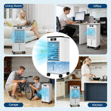 7L Evaporative Air Cooler with Remote Control, 3-IN-1 Portable Swamp CoolerHome Office Garage