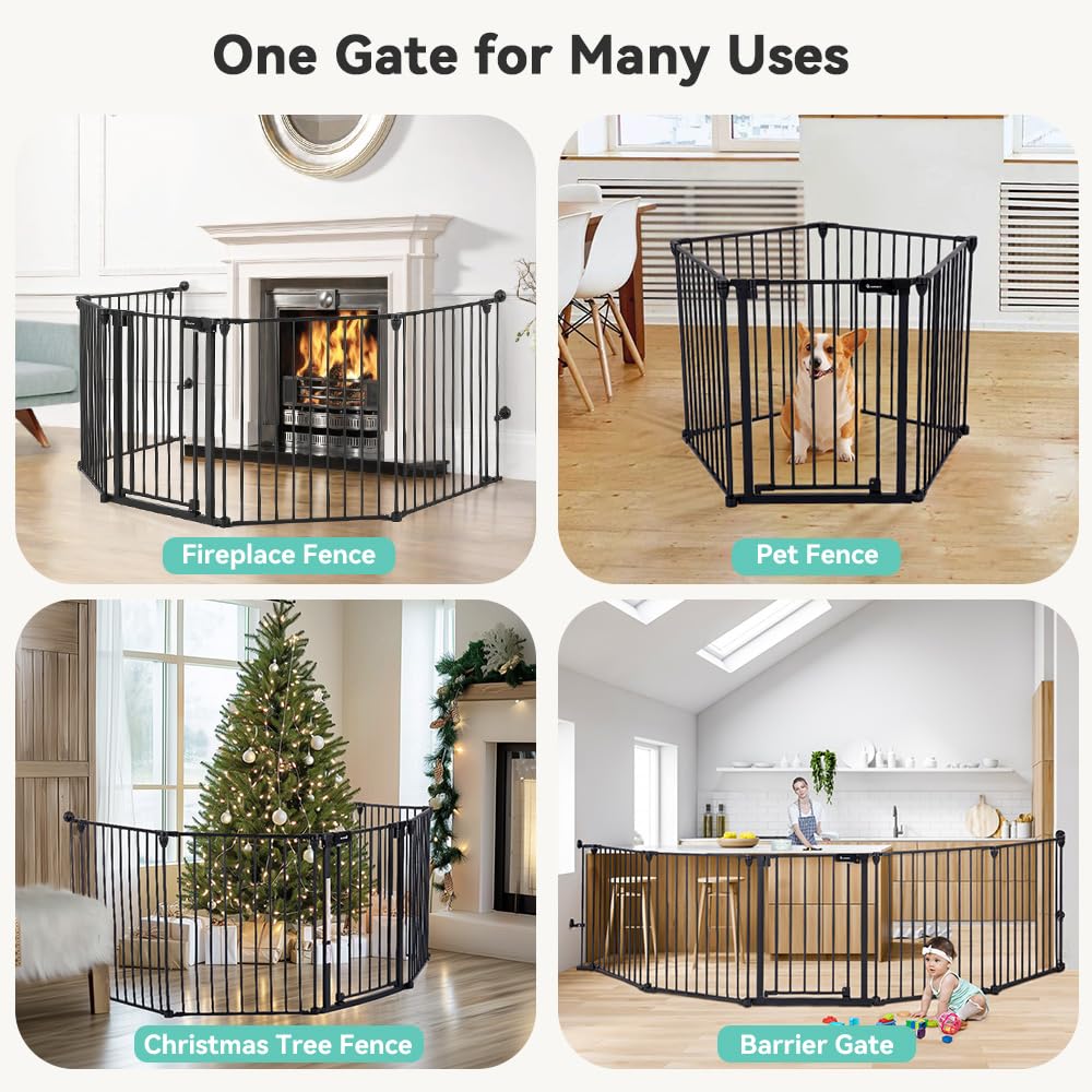 127.8" Extra Wide Baby Gate, Dog Gate Stairs Doorways