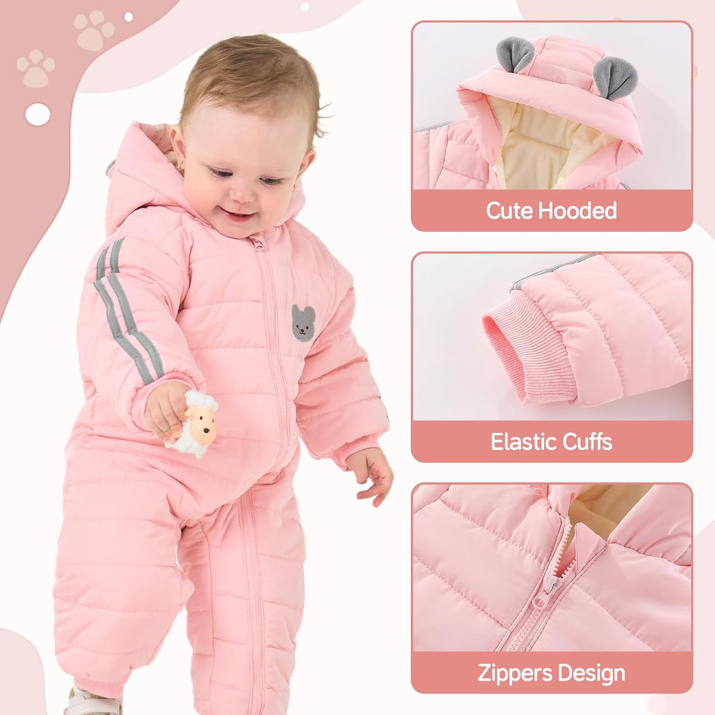 Infant Snowsuit Hooded Baby Winter Clothes Winter Coat Baby Bear Outfit