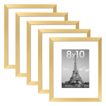 8x10 Picture Frames, Gallery Wall Frames Set of 5, Gold