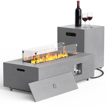 42in Fire Pit Table Propane Gas Fire Pits 50, 000 BTU for Outdoor
