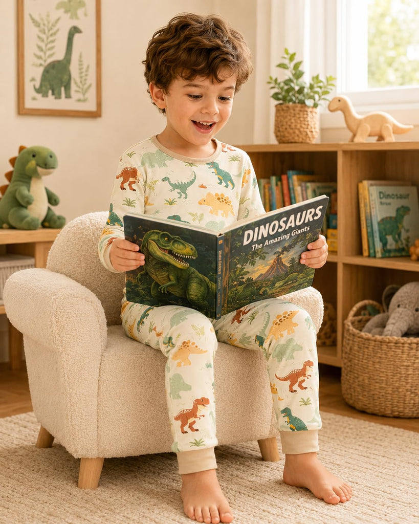 Toddler Kids Bamboo Viscose Pajamas Set, Long Sleeve 2 Piece