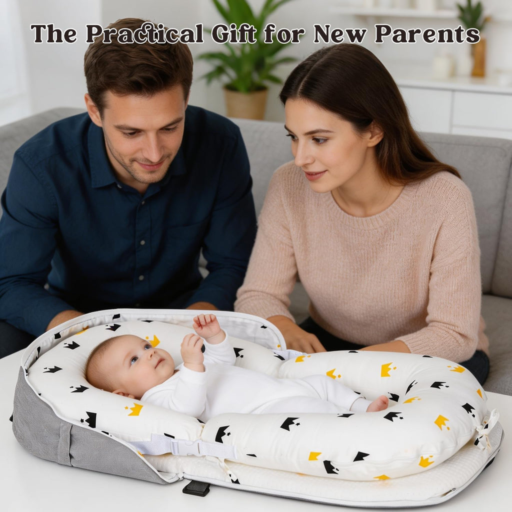 In-1 Baby Lounger for Newborns 0-24 Months, Portable & Foldable