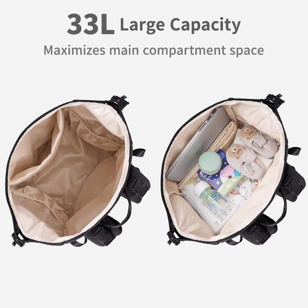 Neoprene Diaper Bag Backpack with Changing Pad, Large Newborn Baby Maternity Bags Travel Tote with Insulated Pockets