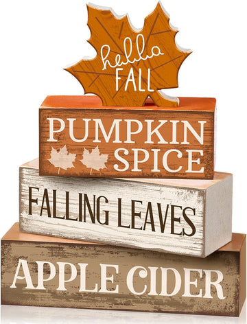 Fall Decor Wooden Maple Leaf Decoration Thanksgiving Decor - Set of 4