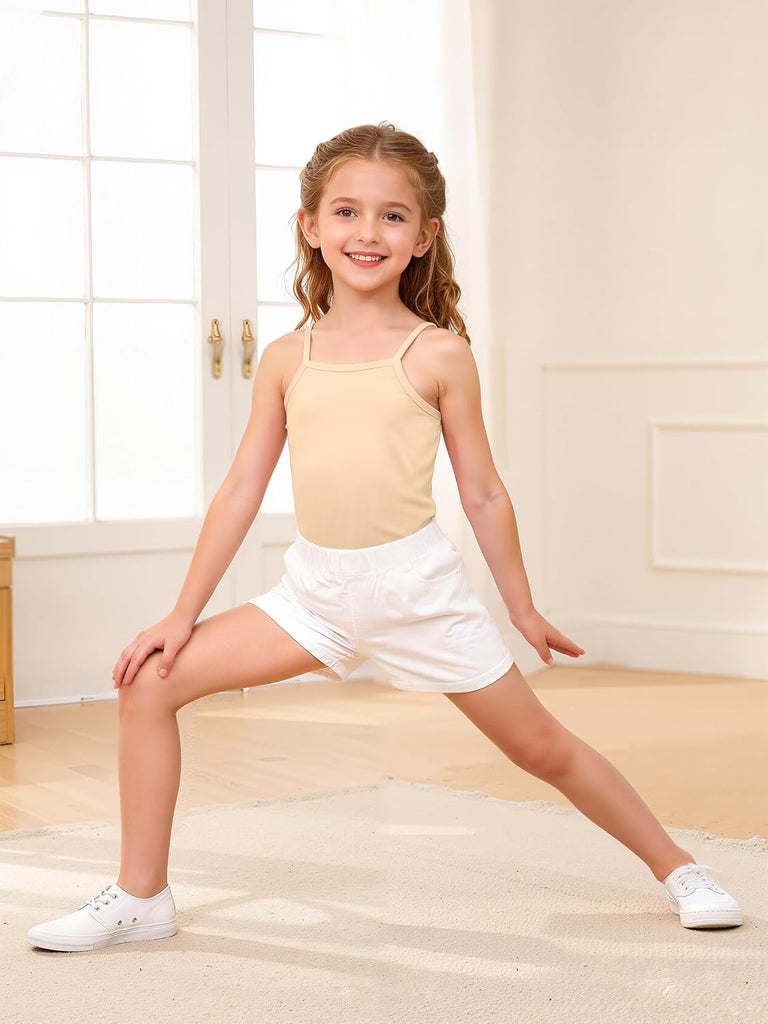 6 Pack Toddler Girls Tank Top Soft Solid Sleeveless Cami Undershirts