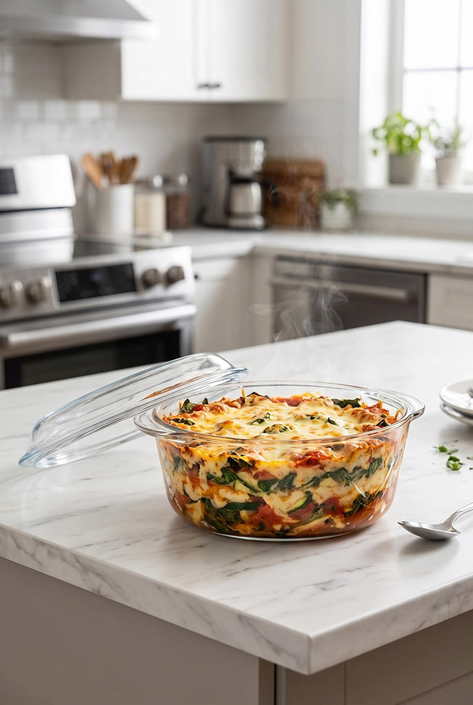 Round Casserole Dish with Lid, 105 oz