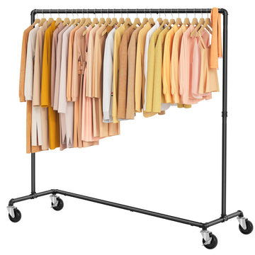 Black Z Racks for Clothing Heavy Duty 250LB, Z Rolling Garment Rack