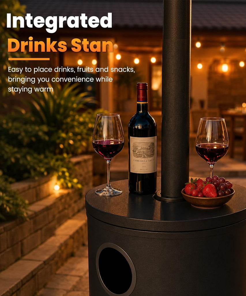 Patio Heater 50,000 BTU Outdoor Propane Heater with Wheels | Freestanding Outdoor Propane Heater with Weight Base