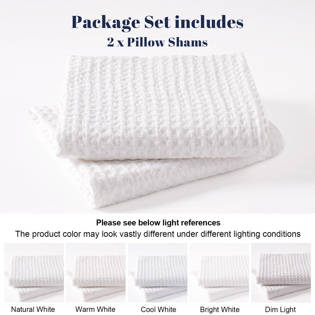 Ultra Soft Waffle Weave Euro Shams 26" x 26", White, No Insert