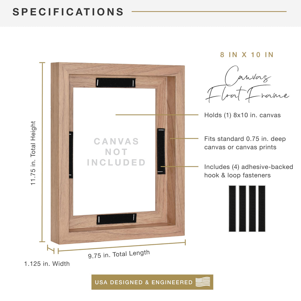 Canvas Float Frame, 8x10, Walnut