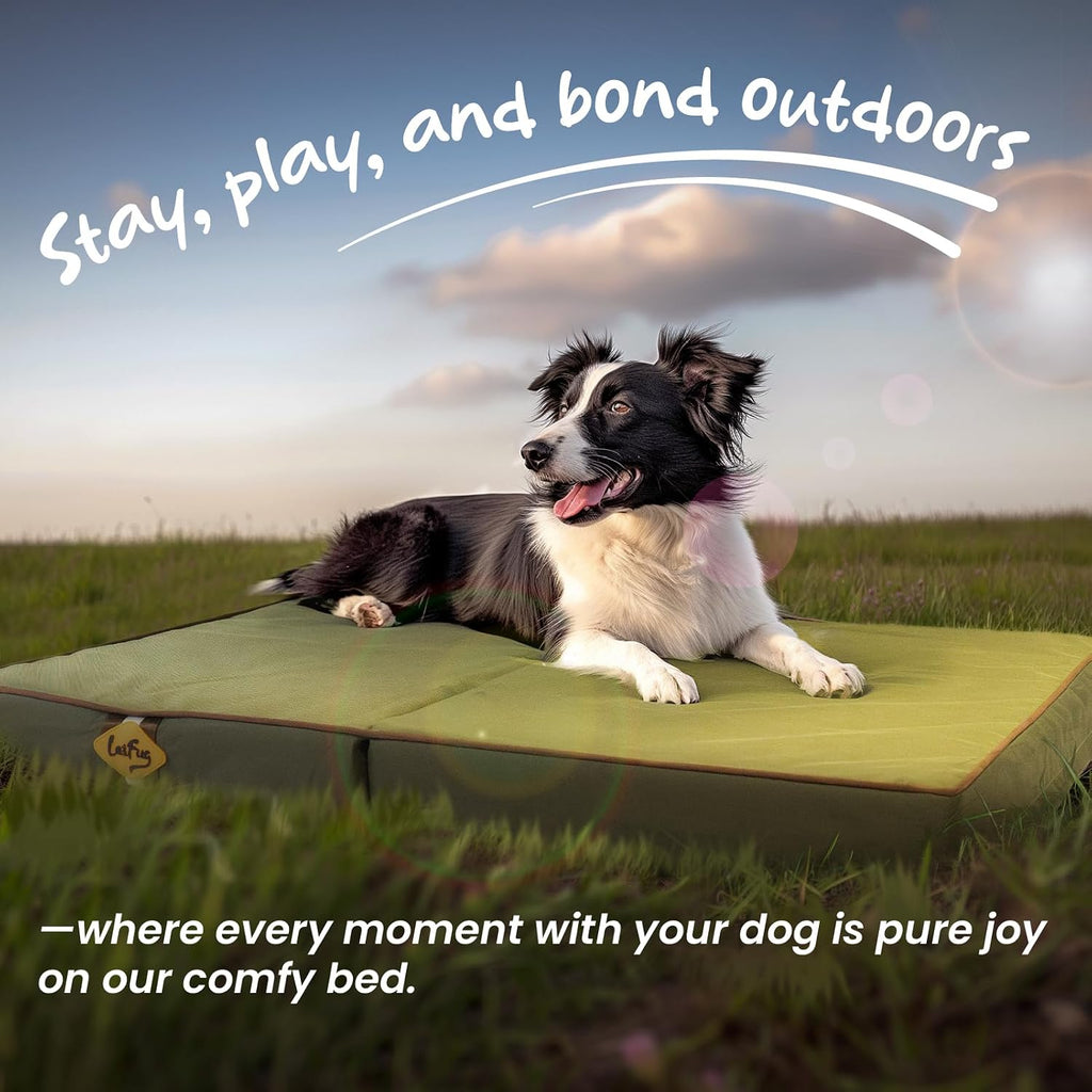 Outdoor Foldable Waterproof Dog Bed, Army Green