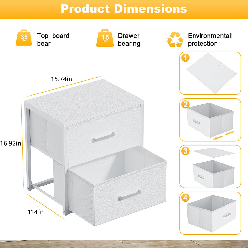 Stackable Storage Drawers, Closet Drawers, White