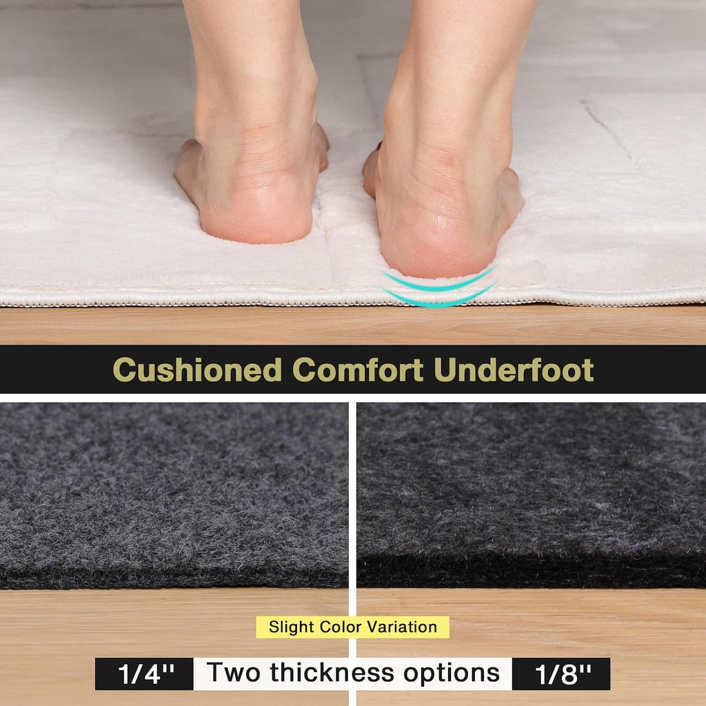 Rug Pad 5x7 Non Slip for Hardwood Floors, 1/8" Extra Thick Waterproof Felt Carpet Pad, Low Profile Underlay for Area