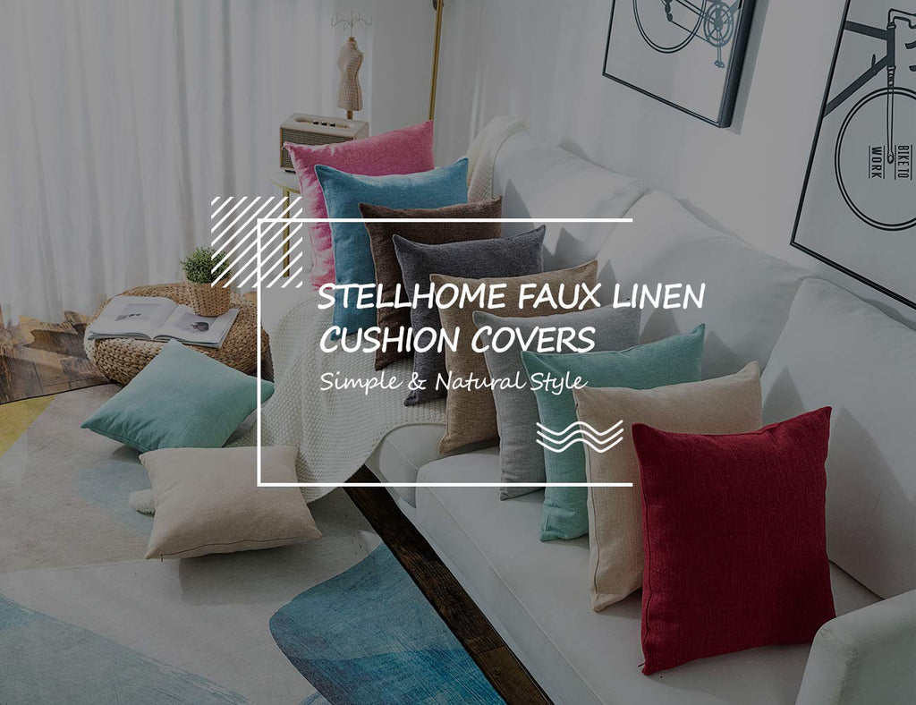 Pack of 2 Farmhouse Burlap Throw Pillow Covers Linen Cushion Covers Pillowcase, Home Decor Decorations for Sofa Couch
