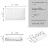 25"x15" Rectangular Bathroom Sink,White Vessel Sink Above Counter Porcelain Ceramic Vessel Sinks for Bathrooms