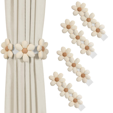 Flower Curtain Tiebacks, Decorative Curtain Holdbacks No Drill