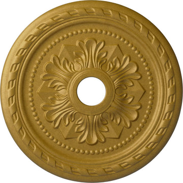 23 5/8"OD x 3 5/8"ID x 1 5/8"P Palmetto Ceiling Medallion (Fits Canopies up to 3 5/8"), Hand-Painted Pharaoh's Gold