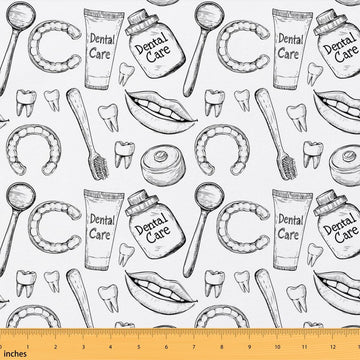 Teeth Upholstery Fabric by The Yard Soft 2 Yard