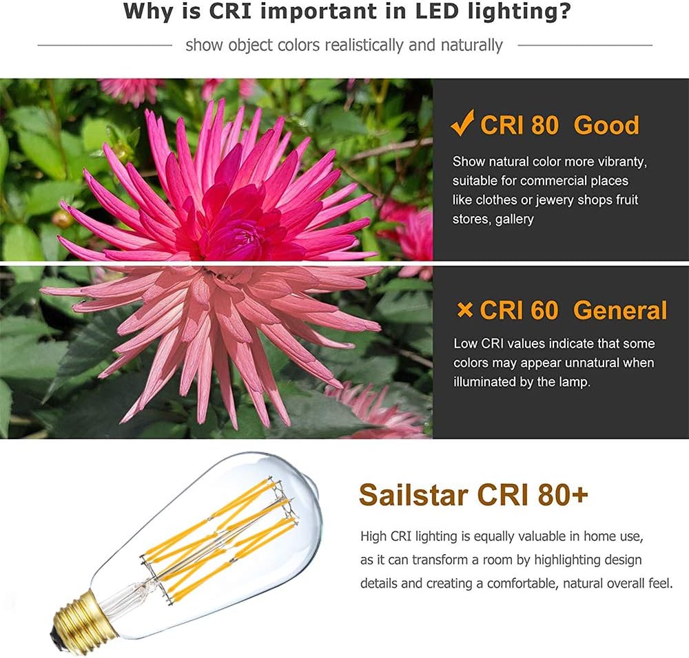 Vintage LED Edison Bulb Dimmable 15W,Equivalent 120W, Antique Style ST64 LED Filament Bulbs,1300 Lumen,2700K Soft