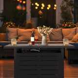 42 Inch Gas Fire Pit Table, 60,000 BTU Propane Pits for Outside with Steel Lid and Waterproof Cover, 2 in 1 Firepit Table Gatherings Parties on Patio - Image 7