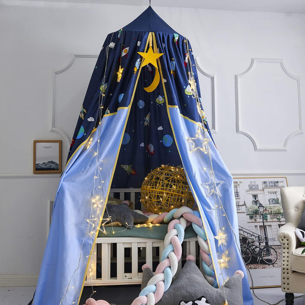 Galaxy Bed Canopy Play Tent Mosquito Net,Lovely Castle Hanging House Decoration Reading Nook for Girls Boys