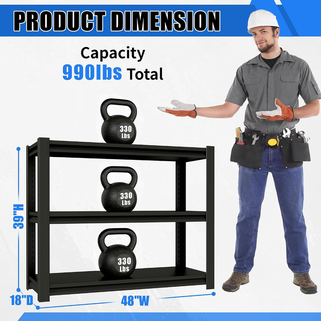 40 Gallon Fish Tank Stand, Metal Aquarium Stand, Adjustable Heavy Duty Garage Storage Shelving Rack, 3-Tier Fish Tank